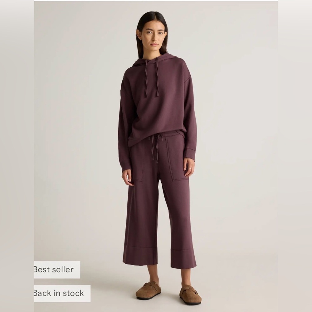 SuperSoft Fleece Cropped Wide Leg Pants - Picture 2 of 5